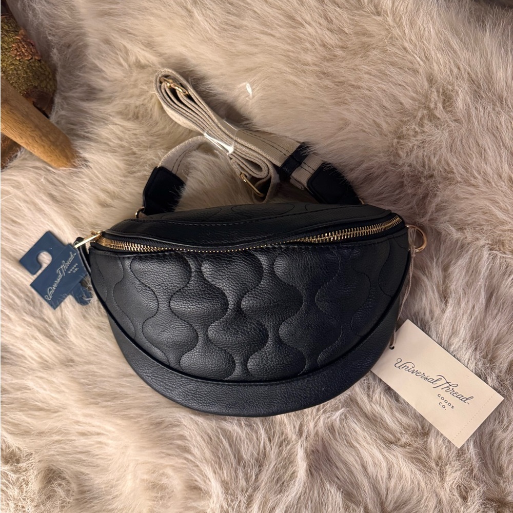 Target Black Textured Crossbody Bag
